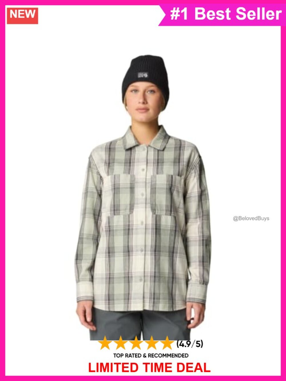 Mountain Hardwear Plaid Flannel Button-Down Shirt Relaxed Fit Women's